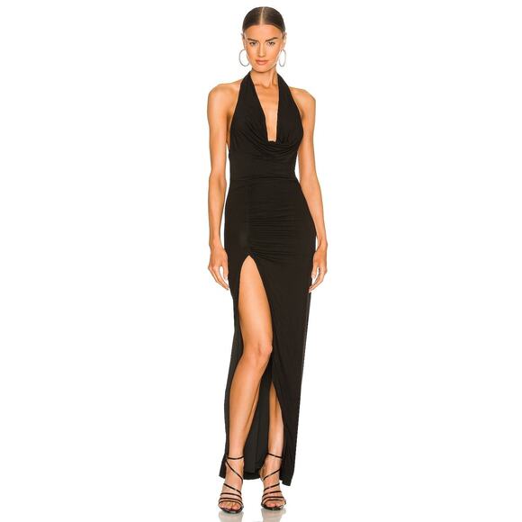 Superdown Jade Halter Maxi Dress - S Black - Picture 1 of 3